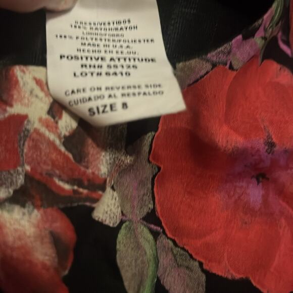 Vtg 90s Floral Feminine Modest Maxi Dress Sz8 Dark Romantic Boho Glam Garden - Picture 4 of 5